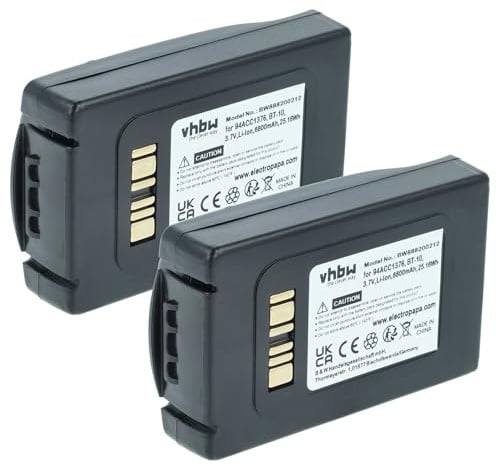 vhbw 2X Akku kompatibel mit Datalogic ELF Barcodescanner POS (6800 mAh, 3,7 V, Li-Ion)