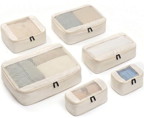 MURISE 6er Set Compression Packing Cubes, Koffer Organizer Packtaschen