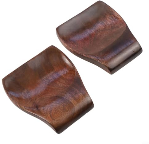 2pcs Wooden Spoon Rest Set, Sturdy Natural Wood Kitchen Utensil Holder Tray for Cooking Spoons and Ladles, Unique Design Countertop Organiser, Simple Maintenance