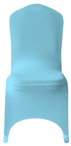 WedDecor Baby Blue Banquet Protective Chair Cover Stretchable Cover for Weddings Decoration, Conferences, Events, Birthday & Christmas Parties, Hotel, Restaurant, Single | Universal Removable Washable Arched Front Dining Chair Protector for Wedding Banquet Hotel Christmas Party Decoration