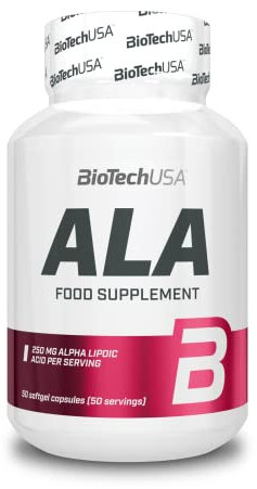 BioTechUSA ALA Alpha Lipoic acid, softgel-Kapseln mit 250 mg Alpha-Liponsäure-Antioxidans, 50 Kapseln