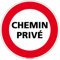 Signalétique.biz France - Panneau - Chemin Privé - Plastique rigide PVC 1,5 mm - Diamètre 250 mm - Protection Anti-UV