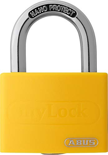 Zylindervorhangschloss T65AL/40 gelb Lock-Tag Schlossk.-B.43mm Alu.versch.-schl.