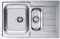VBChome: Lavello da incasso con foro per rubinetto, 790 x 500 mm, per campeggio, cucina, struttura in raso, Alveus Line 70, lavandino in acciaio inox, campeggio, 1,5 lavandini, Argento