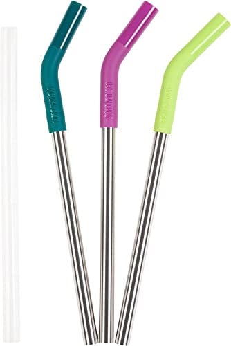 Klean Kanteen Multicoloured Straws 3 Pack, Adults Unisex, 226mm H x 9.8mm W