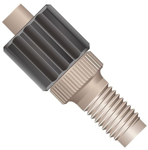 Idex P-683 Luer-Adapter mit Gewinde, natur/schwarz, PEEK, 0,1 cm Bohrung, Luer-Lock männlich x männlich 1/4-28 flacher Boden; 1/EA