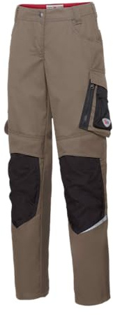BP 1999-570-5032-44n Arbeitshosen für Frauen, Schlanke Silhouette, 250,00 g/m² Stoffmischung mit Stretch, Nussbaum/Schwarz, 44n