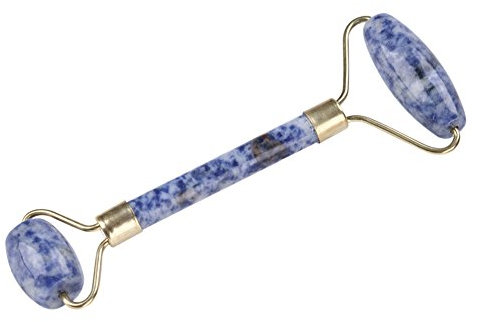 Gesichtsroller 1 Stück Jade Doppelkopf Beauty Massagegerät(Blau)