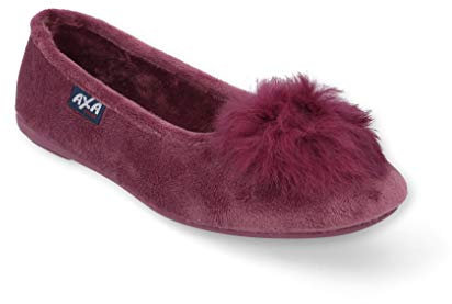AXA SHOES Ballerina da Camera con Peluche_Morbido Sottopiede e Suola Antiscivolo - Colore Viola - Numero 39