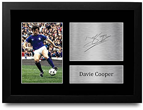 HWC Trading A4 FR Davie Cooper Rangers Geschenke gedruckt Autogramm Bild für Fans und Unterstützer - A4 Eingerahmt