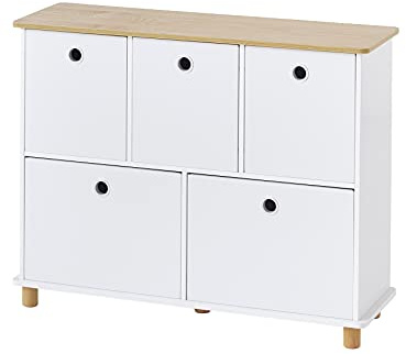 Vertbaudet VERTBAUDETKinderzimmer Sideboard,Ptilou, 5 Schubladenweiß/naturONE Size
