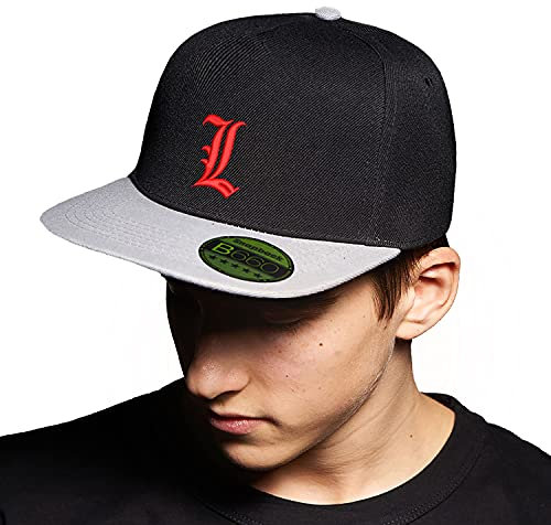 BroiderStudio Lucifer Morningstar Letter Lux Night Club Schwarz/Grau Hut Flacher Gipfel Verstellbar Snapback Unisex Original Bestickte Urban Logo Mütze