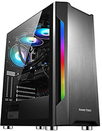 Computer Cases, Mid-Tower PC Gaming Case ATX/E-ATX/M-ATX/ITX - Front I/O USB 3.0 Port - Tempered Glass Side Panel - Water-Cooling Ready - Black, Pink, White (Color : Black)