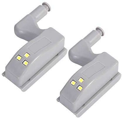 Gugxiom Luces de bisagra, 10 Piezas de luz de bisagra LED para Armario, Armario, Armario, Armario, Armario, Cocina, luz de Noche (Blanco frío)(Blanco frío)