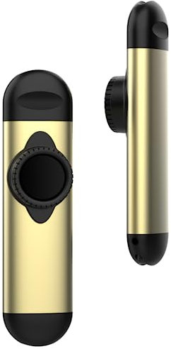 Kazoo für Erwachsene und Kinder mit verstellbarem Ton, Metall-Kazoos mit 10 Flöten-Membranen und Schlüsselbändern, Gold