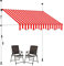 Klemmmarkise, Markise Balkon Ohne Bohren mit Handkurbel, Balkon Markise, Einziehbare Markise, Outdoor-Überdachung (Color : Red and White Stripes, Size : 3M)