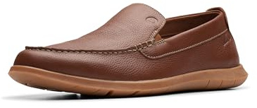Clarks Collection Men's Flexway Step Moccasin, Light Brown Leather, 12 Medium US