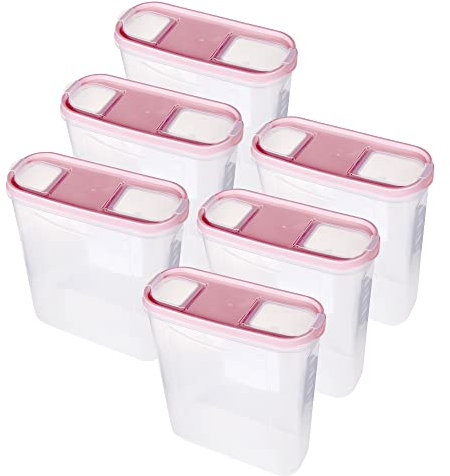 Bestgoodies Vorratsdosen mit Deckel (6er Pack - Altrose) 4,5 Liter, Luftdicht Schüttdose BPA frei lebensmittelecht, Vorratsbehälter Set - Müslispender