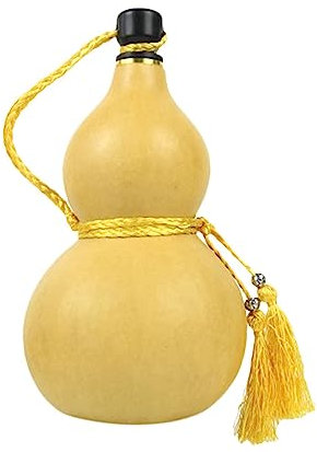 Bottiglia d'acqua di zucca, bottiglia di vino di zucca con coperchio, zucca di vino, portatile, giallo piccolo