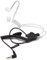 HYS Écouteurs intra-auriculaires avec tube acoustique, 3,5 mm, transparent, avec clip de fixation, casque de sécurité pour radio (noir, écouteurs + 1 tête champignon plus longue)