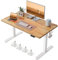 FEZIBO Schreibtisch Höhenverstellbar Elektrisch, 100 x 60 cm Stehschreibtisch mit Memory-Steuerung und Anti-Kollisions Technologie, Weißer Rahmen/Hellbraune Tischplatte