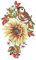 farbiges Fensterbild Sonnenblume mit Vogel 20x35 cm