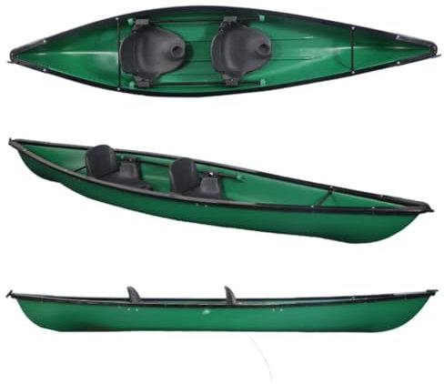 Kaitts Vegas 2er Kanu offener zweier Kajak Kanu Familienkanu kippstabil und leicht, Farbe:Grün