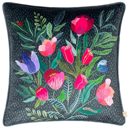 Wylder Nature Wild Garden Posies Velvet Piped Cushion Cover