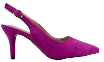 MODELISA - Zapato De Tacon Fino Destanolado De Punta Salon Hebilla Boda Mujer (Buganvilla, 36)