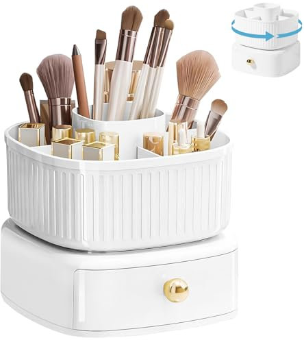 Porta Trucchi Rotante a 360° Multifunzione,Organizer Trucchi,Organizer Bagno,Porta Trucchi Organizer da Bagno,Porta Profumi,Organizzatore Trucchi