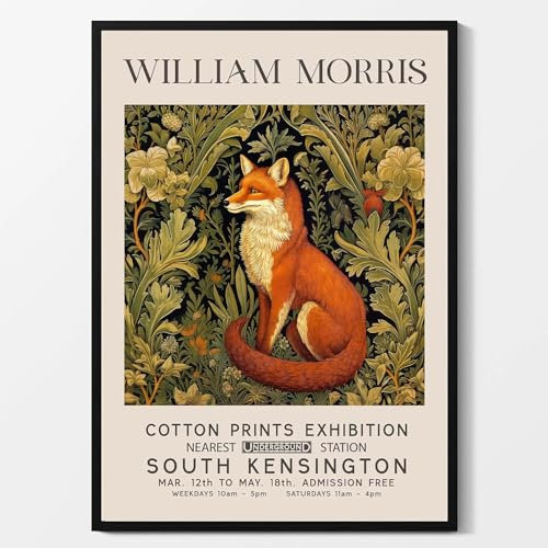 OUTFYT William Morris Fox Poster William Morris Fox Blume Leinwand Wandkunst William Morris Fox Drucke und Gemälde für zu Hause Bild Dekor 30x40cm Kein Rahmen