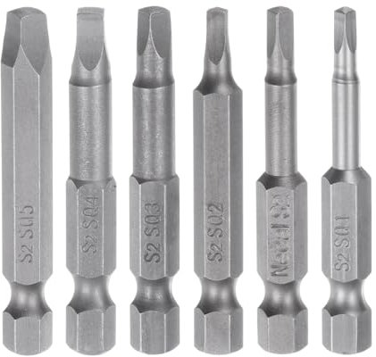 sourcing map SQ1/SQ2/SQ2.7/SQ3/SQ4/SQ5 Square Screwdriver Bit 1/4 Hex Shank 2 Length Magnetic Security Screw Driver Power Tool