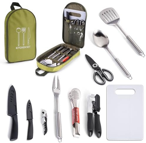 Utensili da Campeggio Barbecue Campeggio Set di Utensili da Cucina da Campeggio,Picnic,Barbecue Facile da Campeggio Cookcarette Utensili