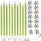 MOSTFUN 24 Pezzi Cancelleria Tema Calcio Set, 10 Matite da Calcio, 12 Gomma da Calcio, 2 Temperamatite, Festa Compleanno Calcio Gadget Bambini Studenti Regalo Laurea Natale (Verde)