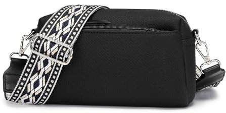 Miss Lulu Crossbody Bag for Women, Shoulder Bag with Adjustable Wide Strap, Camera Bags Handbag, PU with Denim Style, Waterproof