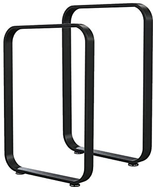 GLJTUO Pieds De Table en Métal 2 Pièces – Pieds De Meubles, Pieds De Bureau, Pieds De Table Robustes, Pieds De Table en Métal De 42/72 Cm De Haut, Pieds De Table Basse Industriell,Black-72 * 50cm