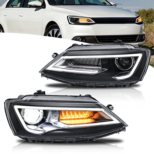 VLAND Scheinwerfer Kompatibel für Jetta 6 Jetta MK6 2011–2018 Limousine [nicht für GLI], Kein E-Prüfzeichen, 1 Satz (Regulär)