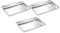 OFFSCH 3 Stück Rechteckige Ofenform Aus Edelstahl Robustes Metalltablett Ofentablett Mit Tiefem Rand Für Backen Und Kochen