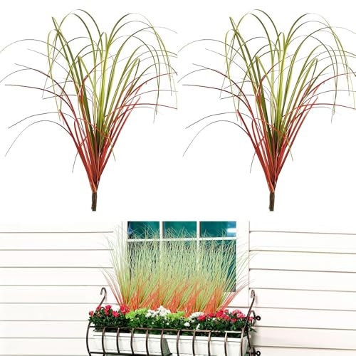 Yuqilin 20 Piezas Hierba Artificial,40CM Plantas Decorativas Artificiales Plantas Artificiales Exterior,para Hogar Oficina Jardín Cocina Arbustos Colgantes Decor Mesa Bodas