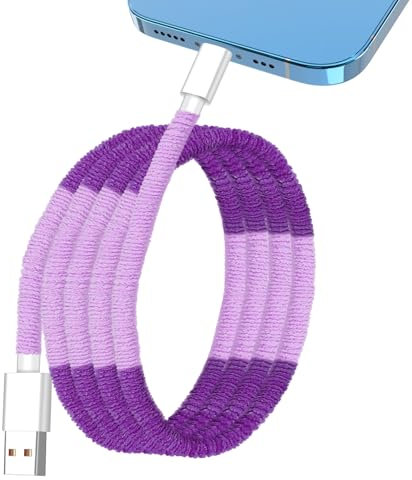 Vofolen USB C zu iPhone Ladekabel 1M 60W Schnellladekabel mit Lila Flauschiges Design mit Flauschiges iPhone Ladekabel Usb C für iPhone 14 13 12 11 Pro Max XS XR X 8 7 6 5 SE,iPad, Frauen Lila