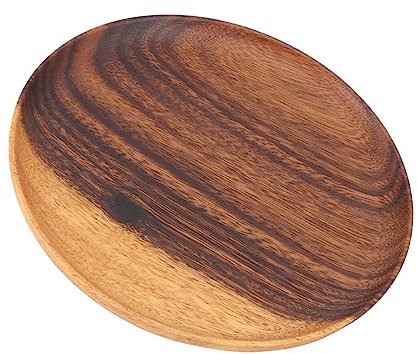 OFFSCH 1pc Round Fruit Tray Decorative Serving Plate for Home Solid Wood Fruit Dish Multi-Purpose Kitchen Display Stand for Desserts and Snacks for Housewarming and Parties