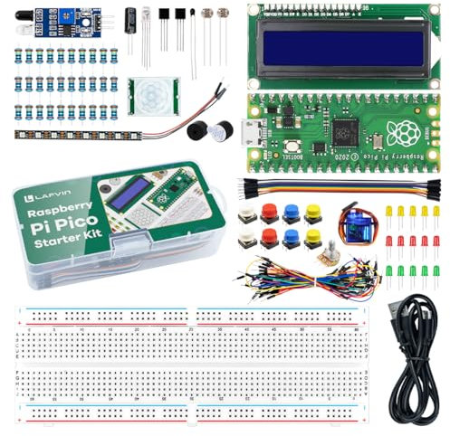 LAFVIN Basic Starter Kit for Raspberry Pi Pico, with Breadboard, 1602, Support Python, C, Java with Tutorail