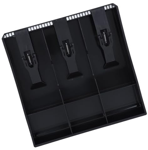 Praktischer Austausch des Kasseneinsatzes, Robustes ABS-Material, Aufbewahrung für 3 Scheine und 3 Münzen, Ideal für Registrierkassen, Schwarz (Black)