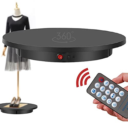 BrightFootBook Elektrisch Drehteller für Fotografie 360-Grad-Drehteller Automatischer Elektrische Drehplatte/Rotierender Teller mit Fernbedienung, 42 cm, 100 kg Belasten,Black
