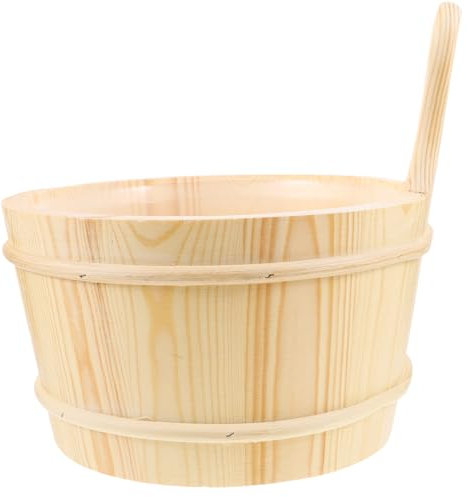 YARNOW Holzfass Mit Griff Saunakübel Eimer Für Spa Und Bad Barrel Für Sauna Und Wellness Holzfass Zubehör Für Pool Und Dusche