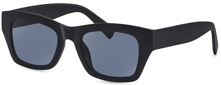 Gin Tonic Rechteckige Damen Sonnenbrille/Stylishe Sonnenbrille im Retro Look/100% UV-Schutz/Schwarz-Matt F2512325
