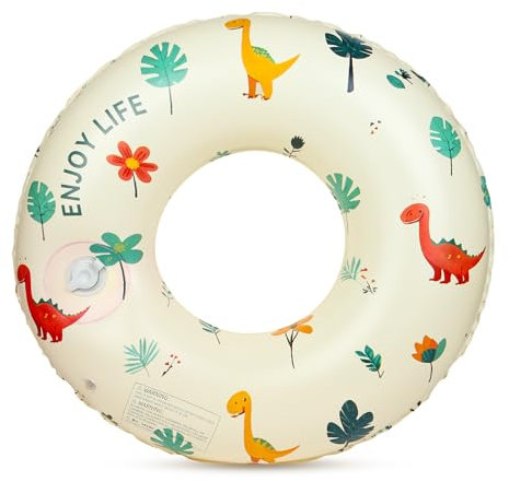 Alaoo Anello da Nuoto per Bambini, Diametro Interno 26 cm, Premi l'anello Gonfiabile per Il Nuoto, Anelli da Nuoto per Festa in Piscina Estiva(Mondo dei dinosauri-70#)