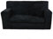 FORTISLINE - Kindersofa ausklappbar 83x47x43cm Oeko-TEX - Spielesofa für Kinder 2in1 - Kindercouch Aufklappen Bettfunktion - Schlafcouch aus Schaumstoff - Teddy-Stoff - Viele Muster (Schwarz)