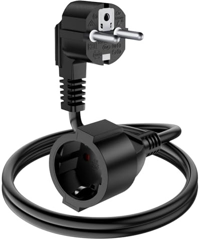 BolAAzuL Verlängerungskabel Schuko-Stecker auf Buchse, 3 m, kompatibel mit EU CEE7/7, 1 m