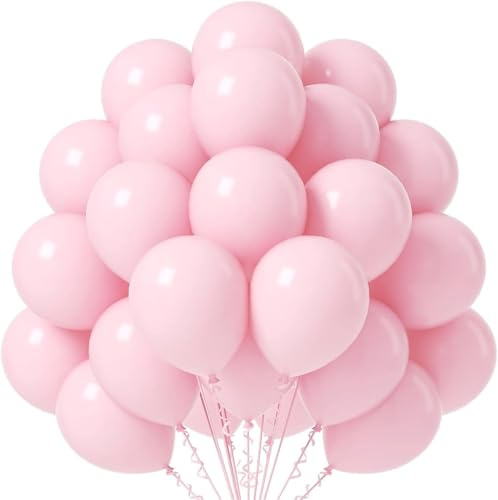 Gleemix 20 Stück Macaron Luftballons Rosa, 10 Zoll Latex Rose Luftballons Girlande, Creme Rosa Ballons Helium für Geburtstag Girlande Mädchen Babyparty Hochzeit Valentinstag Geschlecht Kommunion Party